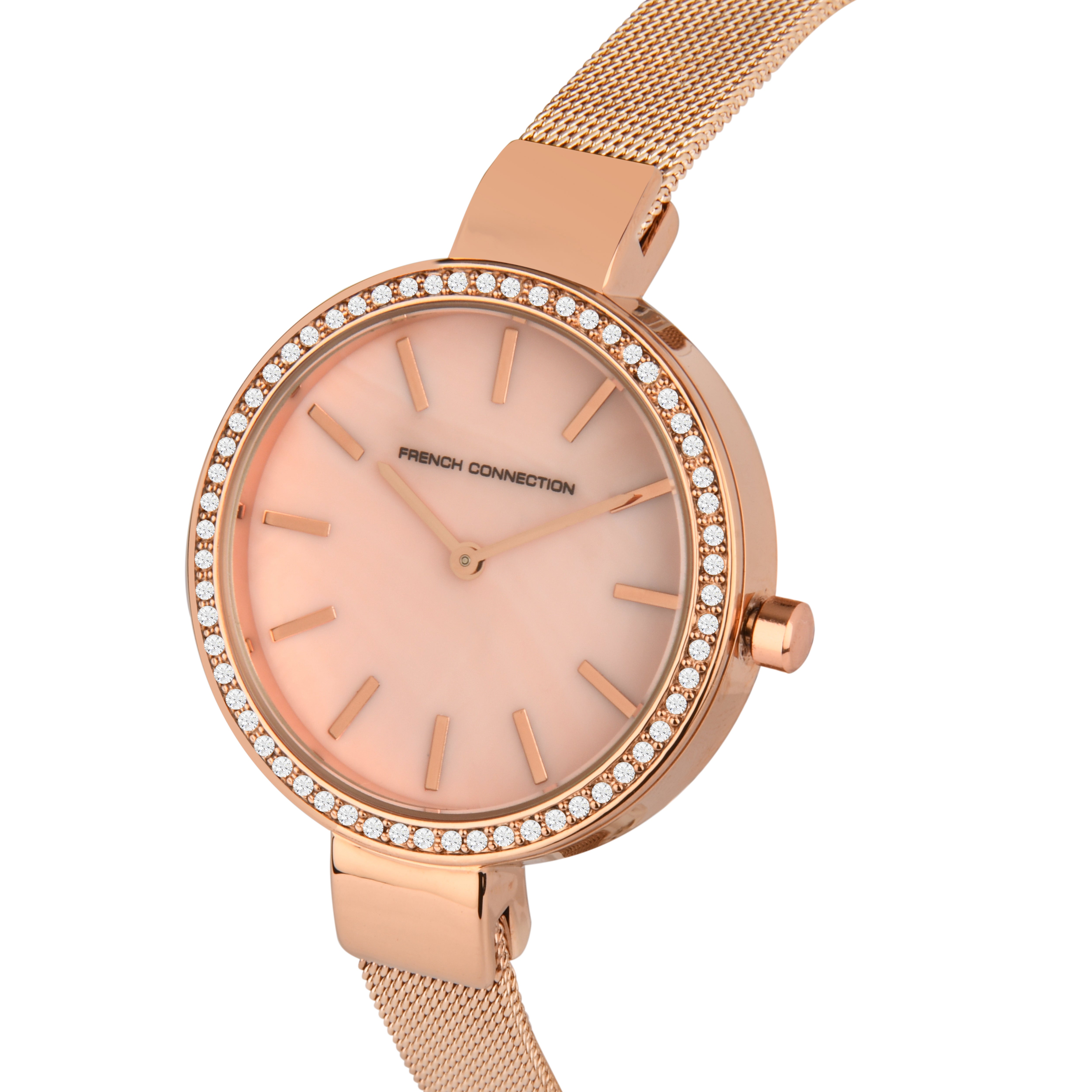 French Connection Analog Rose Gold Dial Women's Watch-FC28RGM