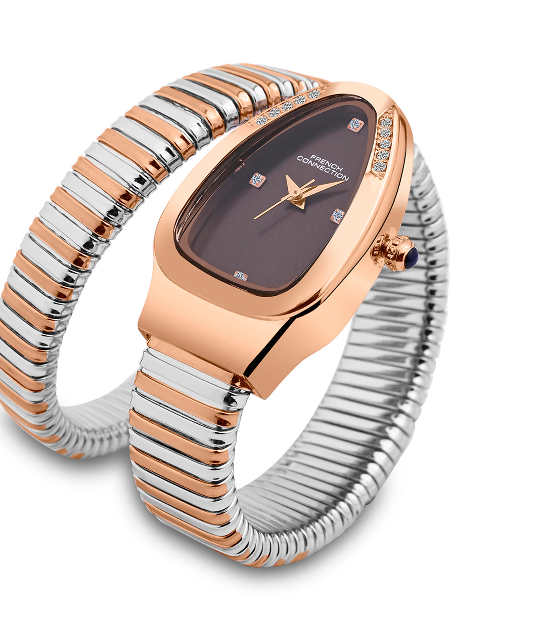 The Mystic Curve 2.0 Women’s Wrap Around Strap Analogue Watch | Brown Oval Dial Trendy Watch - FCN0132BRTM