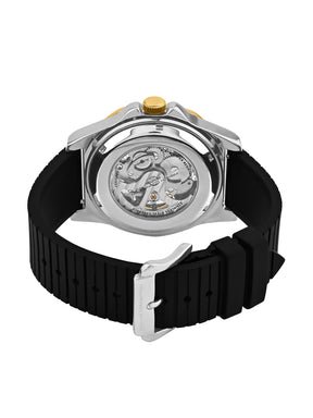 French Connection See Through Silver Round Dial With Black Silicone Strap Automatic Watch - For Mens FCA23BL