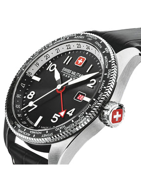 SMWGB0000504 Men's Quartz Watch with Black Dial & Black Genuine Leather Strap