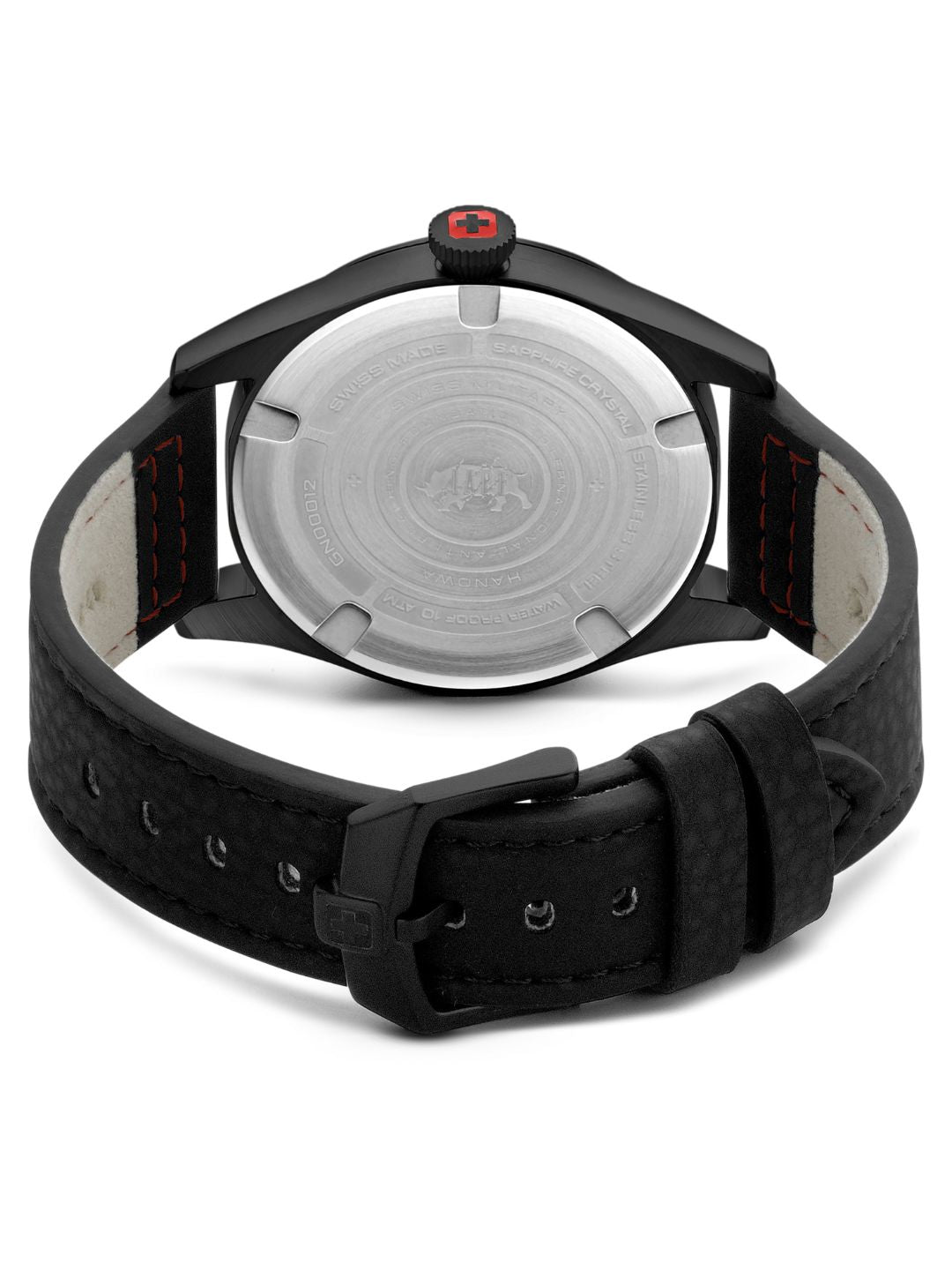 SMWGN0001231 Men's Quartz Watch with Olive Green Dial & Black Vegan Leather Strap