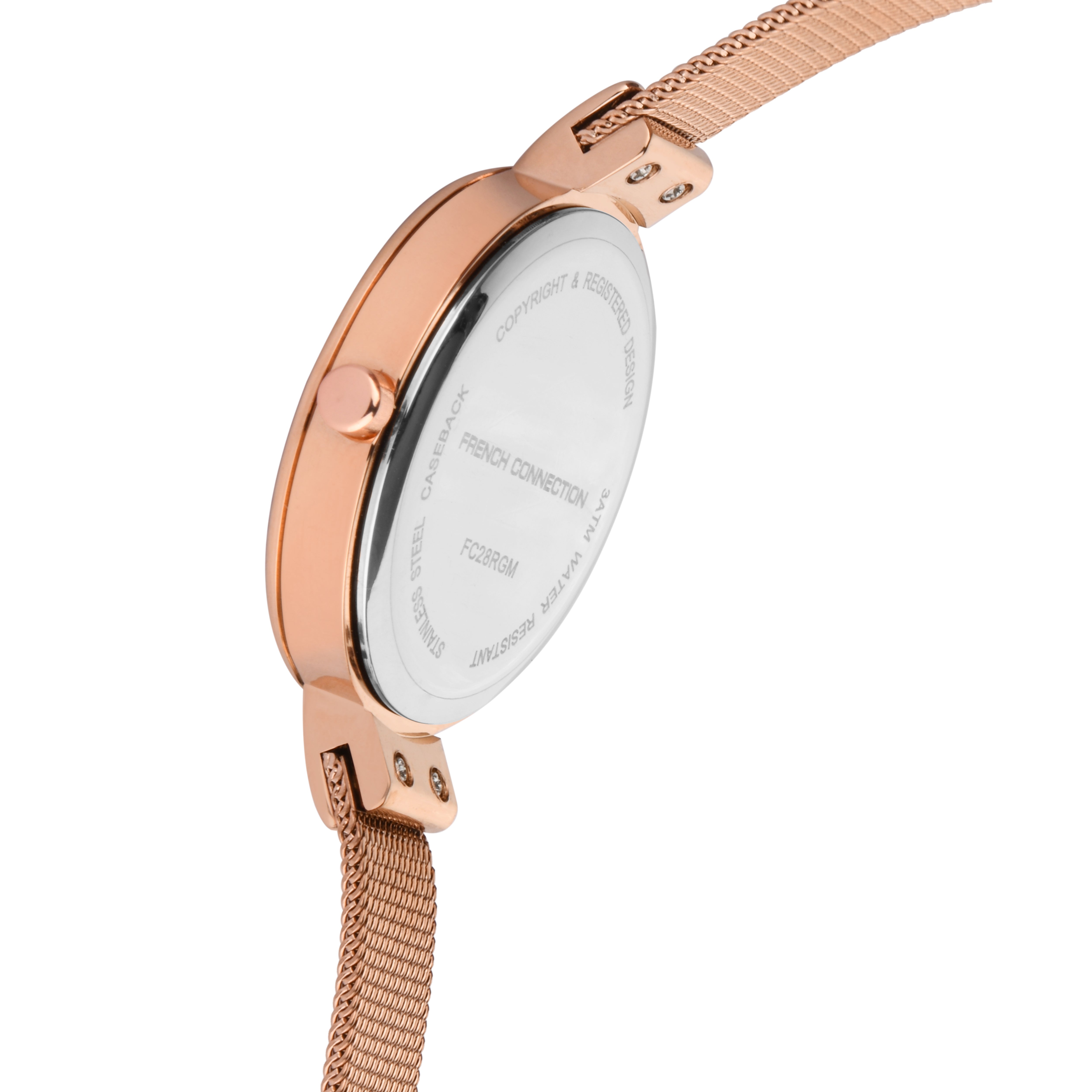French Connection Analog Rose Gold Dial Women's Watch-FC28RGM
