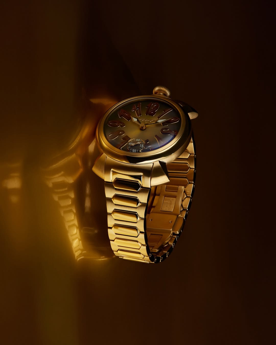 GaGà Milano Watch Manual Winding Mechanical 44mm Yellow Gold Swiss Made watch for Unisex - 4014MN01Y0STSY0