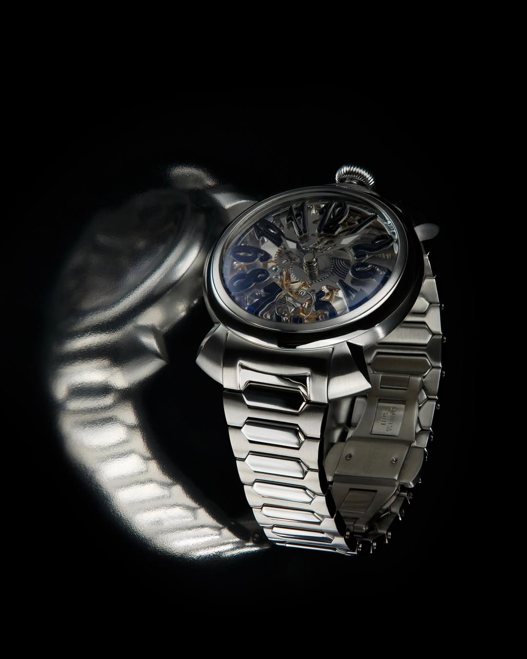 GaGà Milano Watch Manual Winding Mechanical 44mm Skeleton Dial Swiss Made watch for Unisex - 4310SK01S0STST0