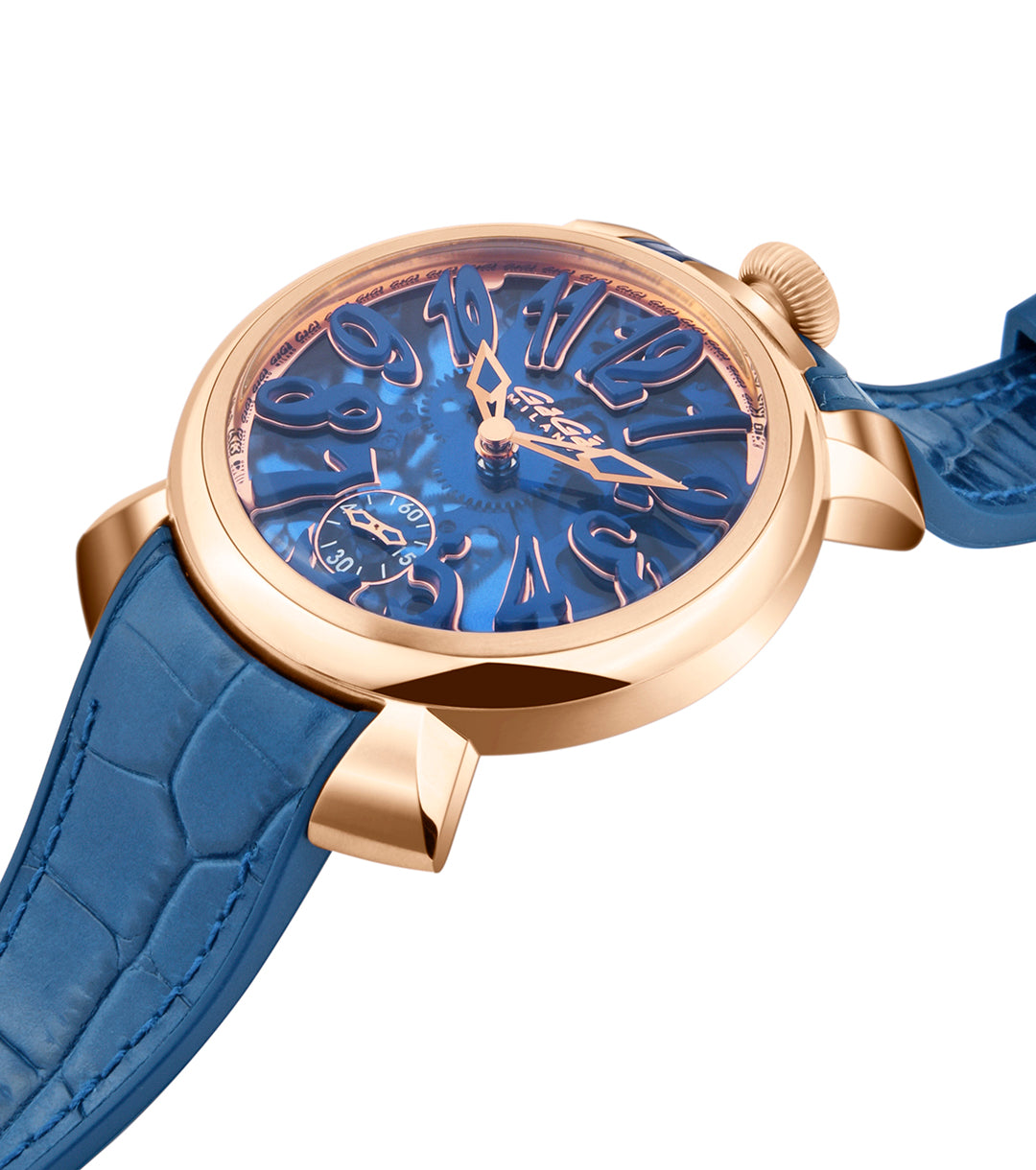 GaGà Milano Manual Winding Mechanical Movement Blue Dial - 4311SK01R0YLBL0 Swiss Made watch for Unisex