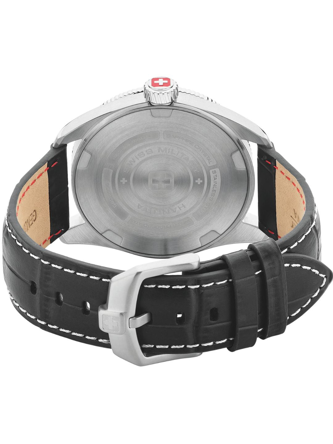 SMWGB0000504 Men's Quartz Watch with Black Dial & Black Genuine Leather Strap