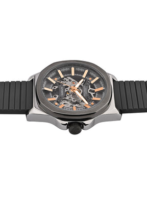 French Connection See Through Grey Round Dial With Grey Silicone Strap Automatic Watch - For Mens FCA23GNL