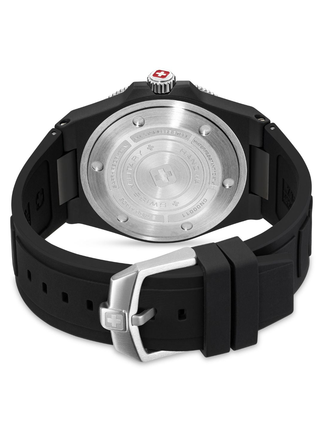 SMWGN0001187 Swiss Made Men's Watch with Orange Dial & Black Silicone Strap