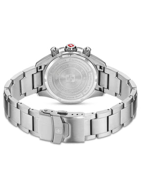 SMWGI0001901 Swiss Made Men's Chronograph Watch with Black Dial & Silver Stainless Steel Bracelet