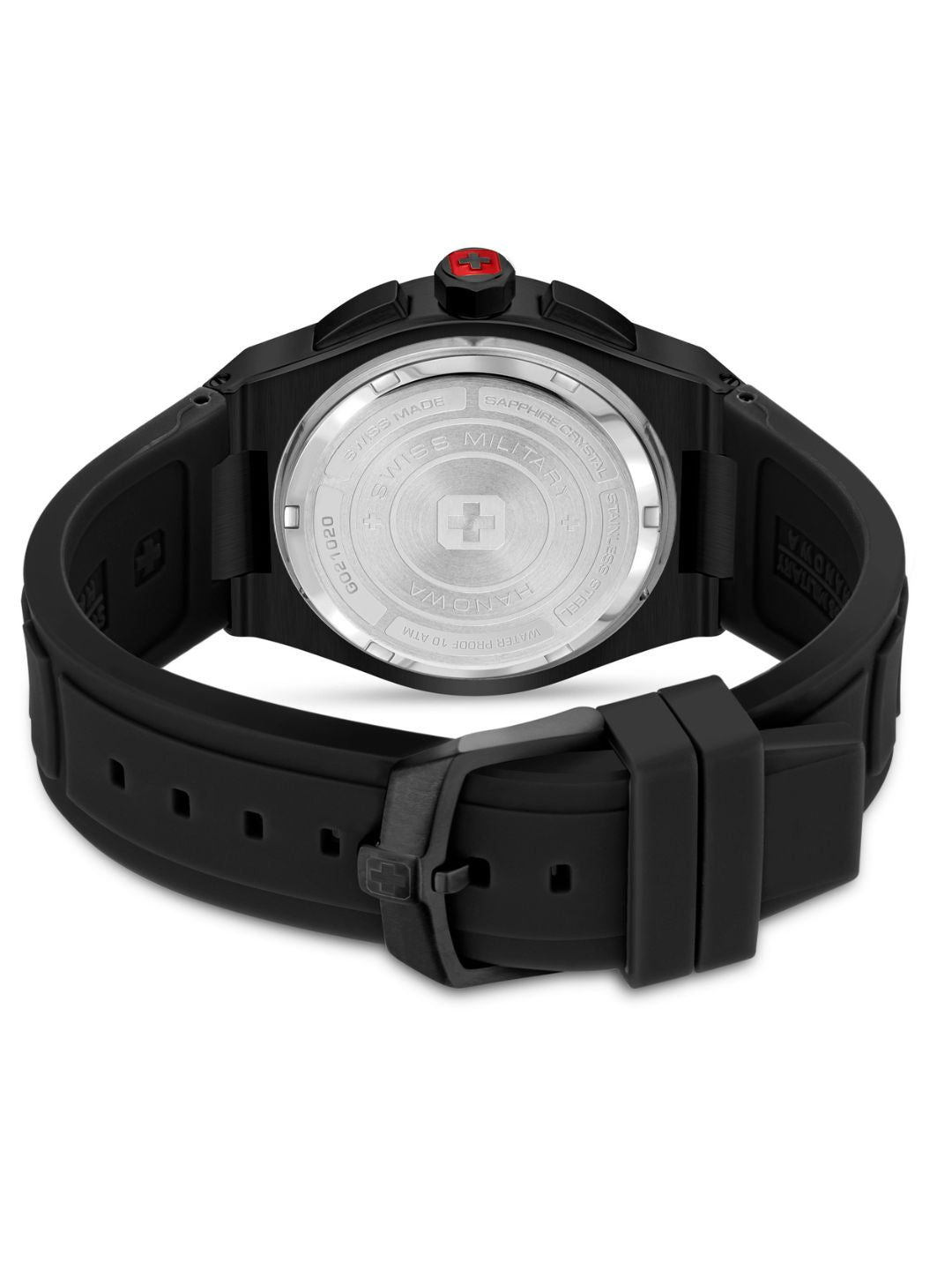 SMWGO2102030 Men's Quartz Chronograph Watch with Black Dial & Black Silicone Strap