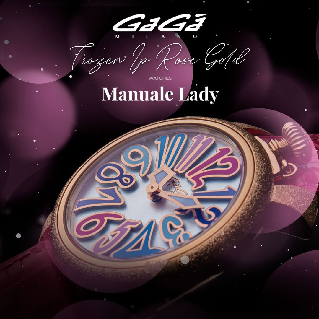 GaGà Milano White MOP Round Dial having a Shimmer Rose Gold Case with a Pink Fuxia Tejus Leather Strap Watch for women - 5001MN03RFLTFX0