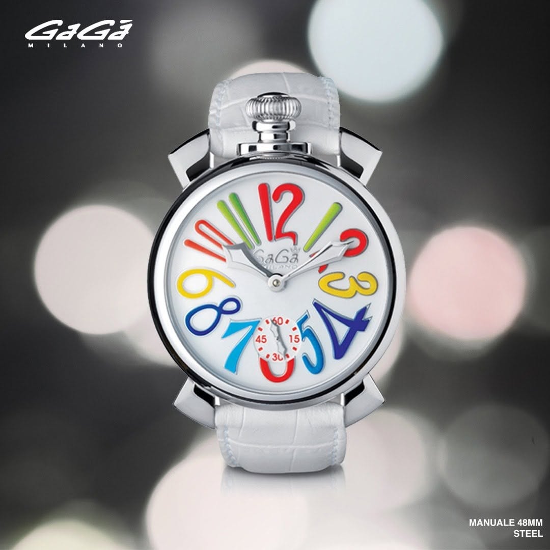 GaGà Milano Manual Winding Mechanical Watch with White Dial - 5010MN01S0LAWH0 Swiss Made watch for men