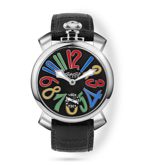 GaGà Milano Multicolor Round Black Dial Manual Winding Mechanical Classic Design Swiss Made watch for Men - 5010MN02S0LABK0