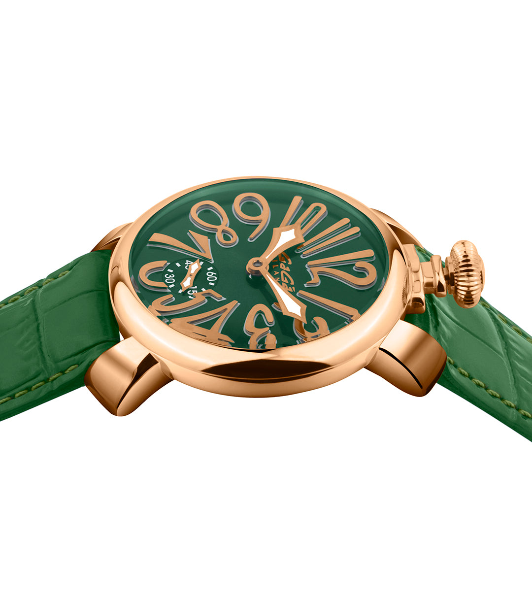 Gagà Milano Manual Winding Mechanical Watch with Green Dial