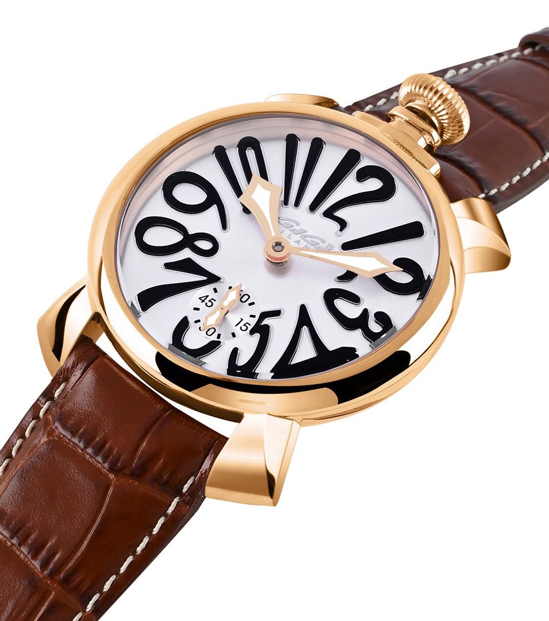 GaGà Milano Argentè Black Dial Rose Gold Bezel Manual Winding Mechanical Classic Design Swiss Made watch for Men - 5011MN06R0LABN0