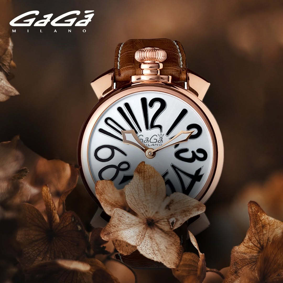GaGà Milano Argentè Black Dial Rose Gold Bezel Manual Winding Mechanical Classic Design Swiss Made watch for Men - 5011MN06R0LABN0