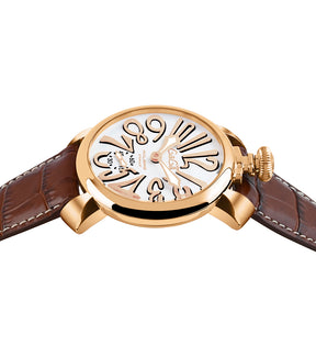 GaGà Milano White Rose Gold Dial Rose Gold Bezel Manual Winding Mechanical Classic Design Swiss Made watch for Men - 5011MN08R0LABN0