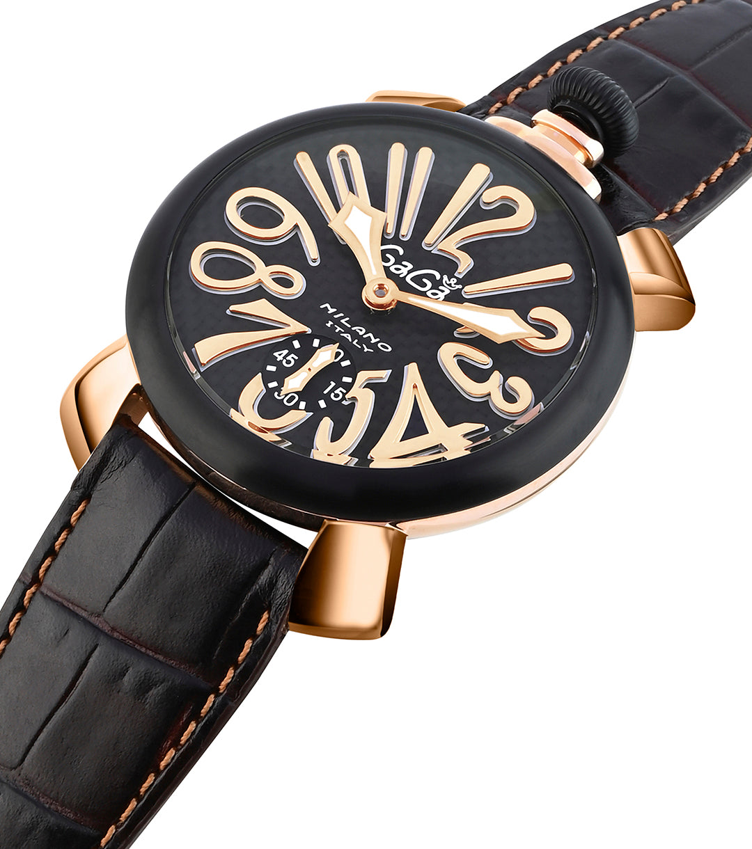 GaGà Milano Multicolor Round Black Dial Manual Winding Mechanical Classic Design Swiss Made watch for Men - 5014MN01KRLAKM0