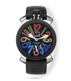 GaGà Milano Multicolor Round Black Dial Manual Winding Mechanical Classic Design Swiss Made watch for Men - 5015MN01SCLABM0