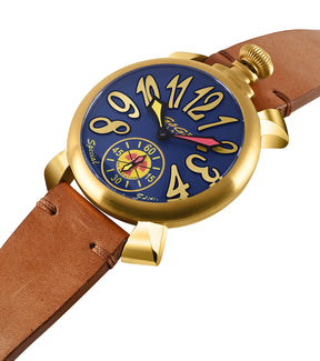 GaGà Milano Blue Round Dial Manual Winding Mechanical Classic Design Swiss Made watch for Men - 5114RD01Y0CWNM0