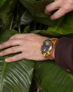 GaGà Milano Blue Round Dial Manual Winding Mechanical Classic Design Swiss Made watch for Men - 5114RD01Y0CWNM0