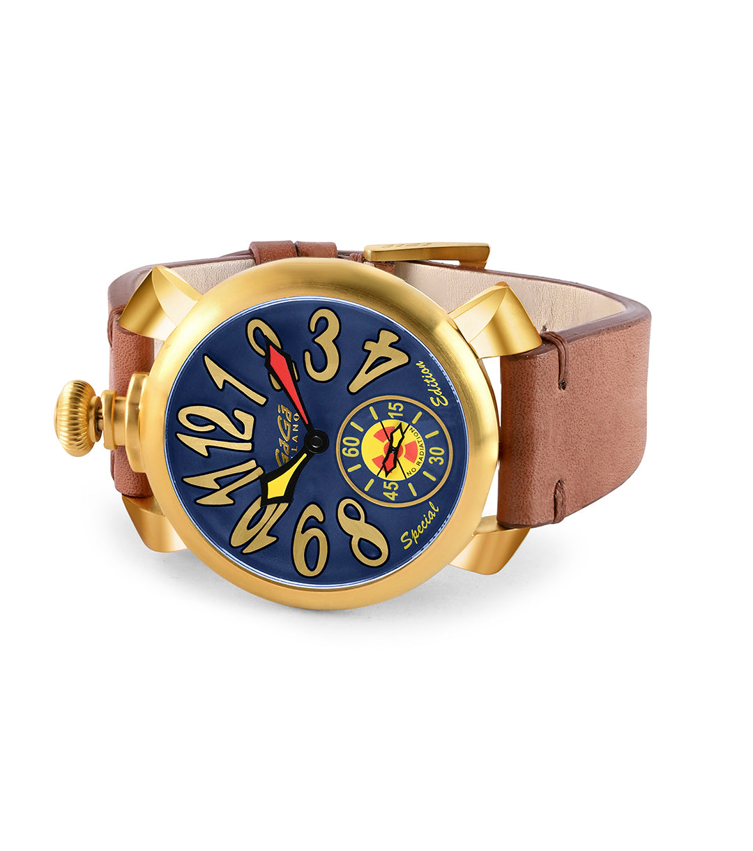 GaGà Milano Blue Round Dial Manual Winding Mechanical Classic Design Swiss Made watch for Men - 5114RD01Y0CWNM0