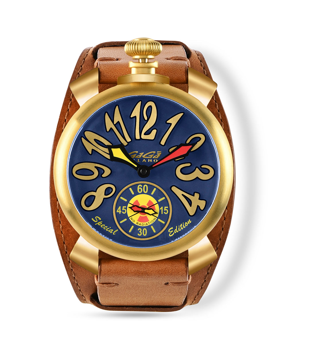 GaGà Milano Blue Round Dial Manual Winding Mechanical Classic Design Swiss Made watch for Men - 5114RD01Y0CWNM0