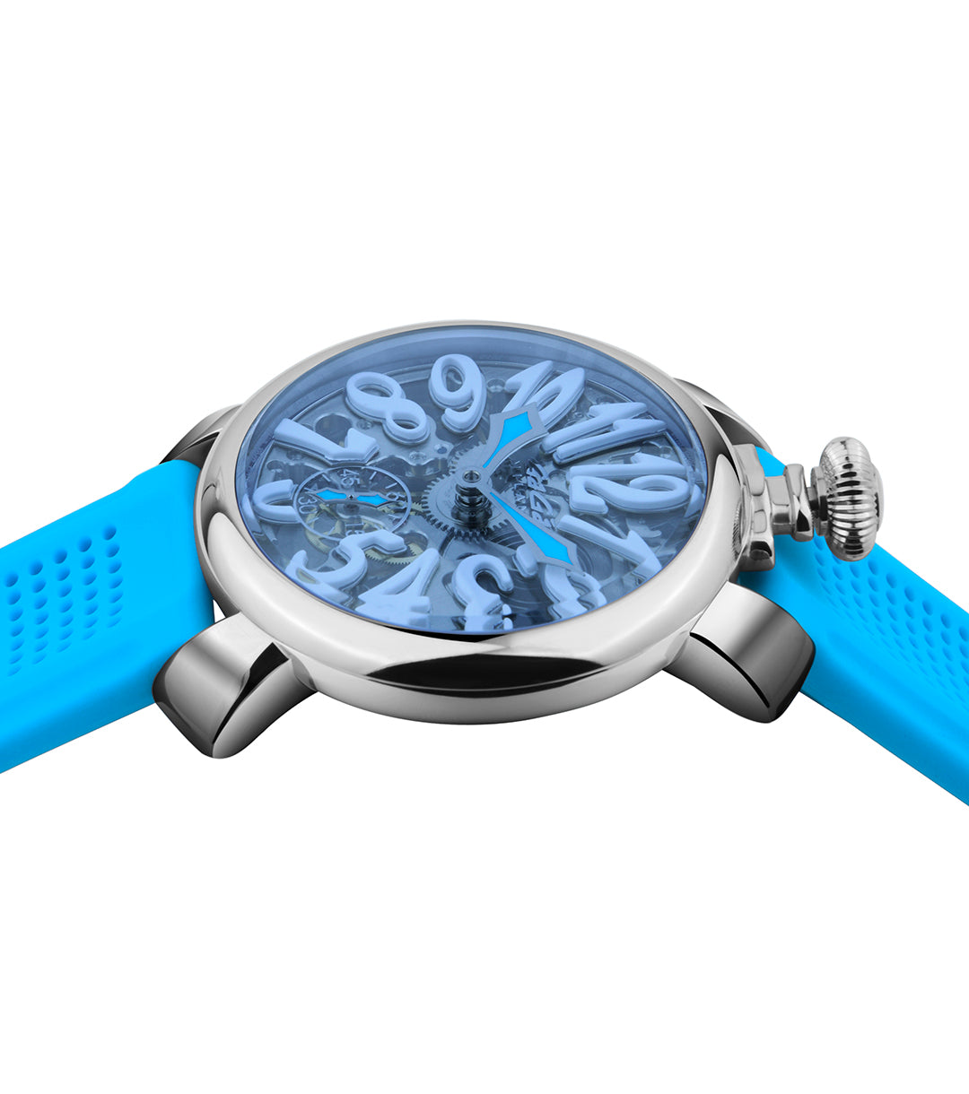 GaGà Milano Blue Round Skeleton Dial Manual Winding Mechanical Classic Design Swiss Made watch for Men - 5310CG02K0SYLB0