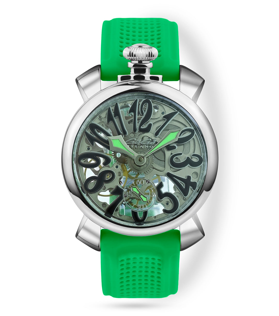 GaGà Milano 48mm Swiss Made watch Green Skeleton Dial Manual Winding Mechanical Unisex watch - 5310CG03K0SYGR0