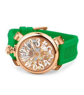 GaGà Milano Green Round Skeleton Dial Manual Winding Mechanical Classic Design Swiss Made watch for Unisex - 5311CG02R0SYGR0