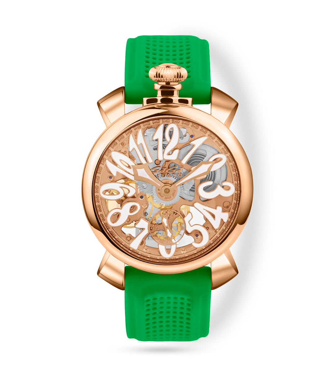 GaGà Milano Green Round Skeleton Dial Manual Winding Mechanical Classic Design Swiss Made watch for Unisex - 5311CG02R0SYGR0