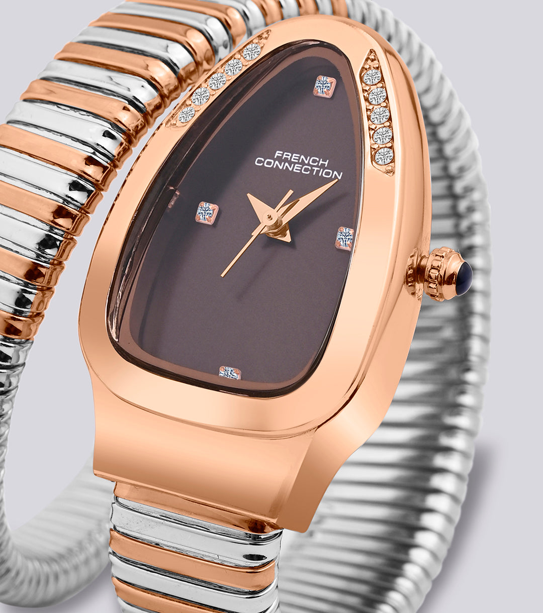 The Mystic Curve 2.0 Women’s Wrap Around Strap Analogue Watch | Brown Oval Dial Trendy Watch - FCN0132BRTM