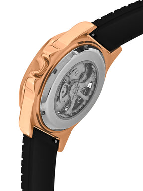 French Connection See Through Black Round Dial With Silicone Strap Automatic Watch - For Mens FCA23RBL