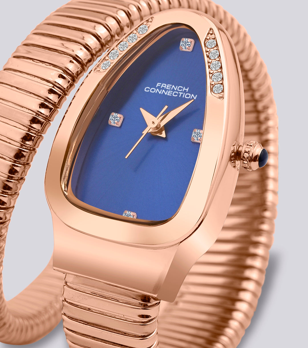 The Mystic Curve 2.0 Women’s Wrap Around Strap Analogue Watch | Royal Blue Oval Dial Trendy Watch - FCN0132URGM