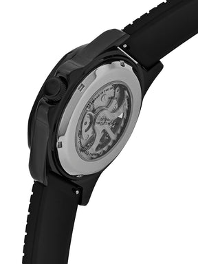 French Connection See Through Black Round Dial With Silicone Strap Automatic Watch - For Mens FCA23BBL