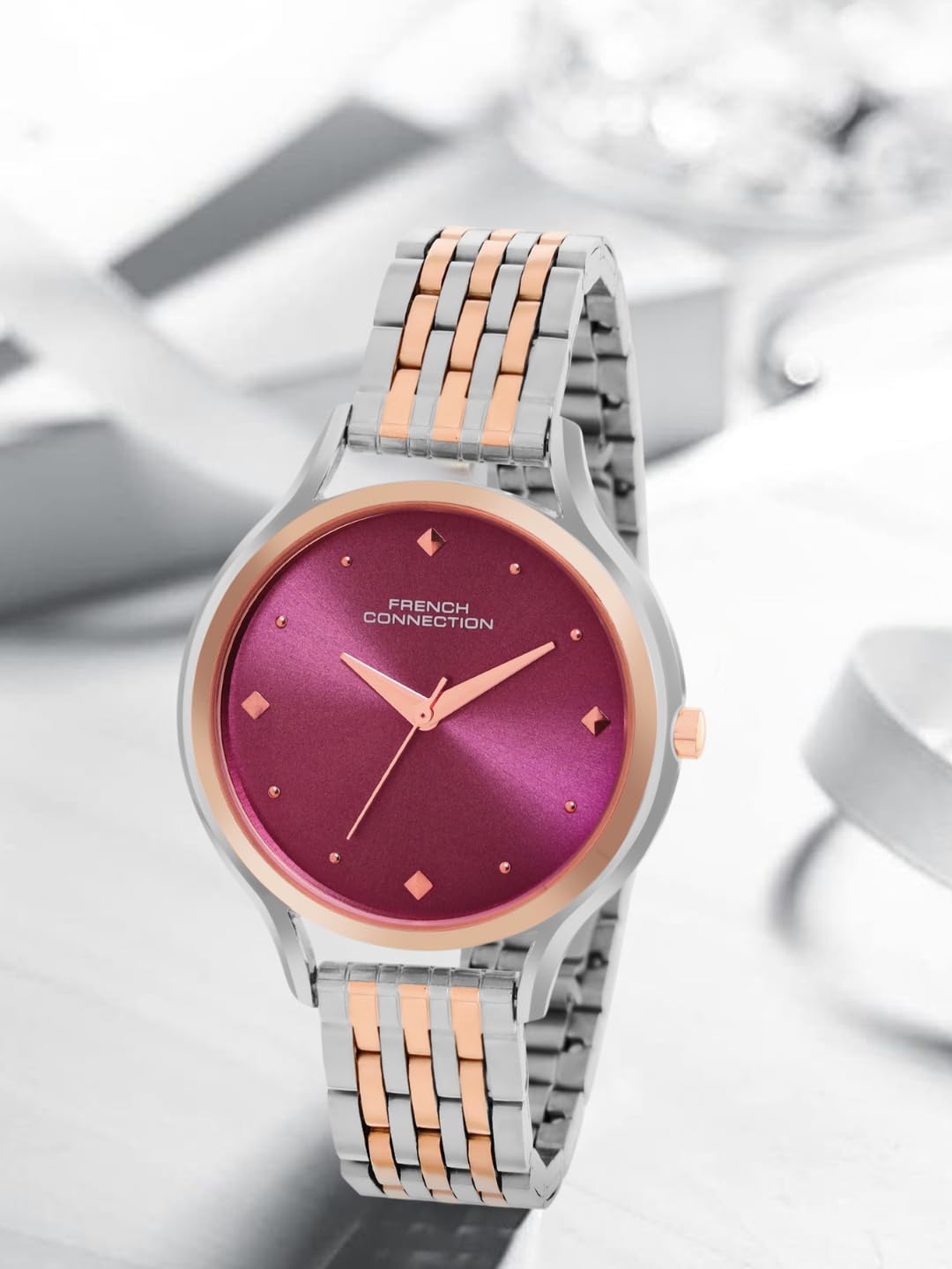 French Connection Honora Purple Dial with Double Tone Strap Womens Analog Watch | FCN096RTM