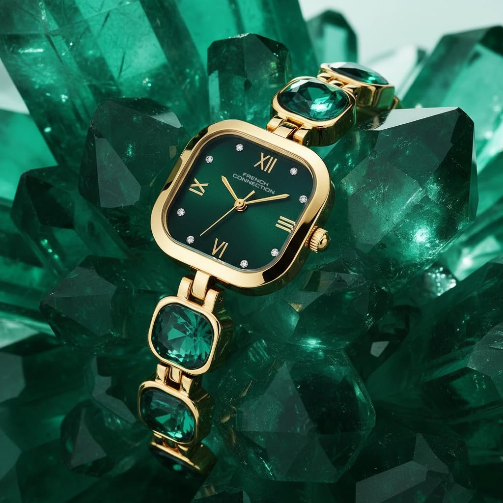 French Connection Auroraé Green Dial with Gold Strap Womens Analog Watch | FCN0178NGM