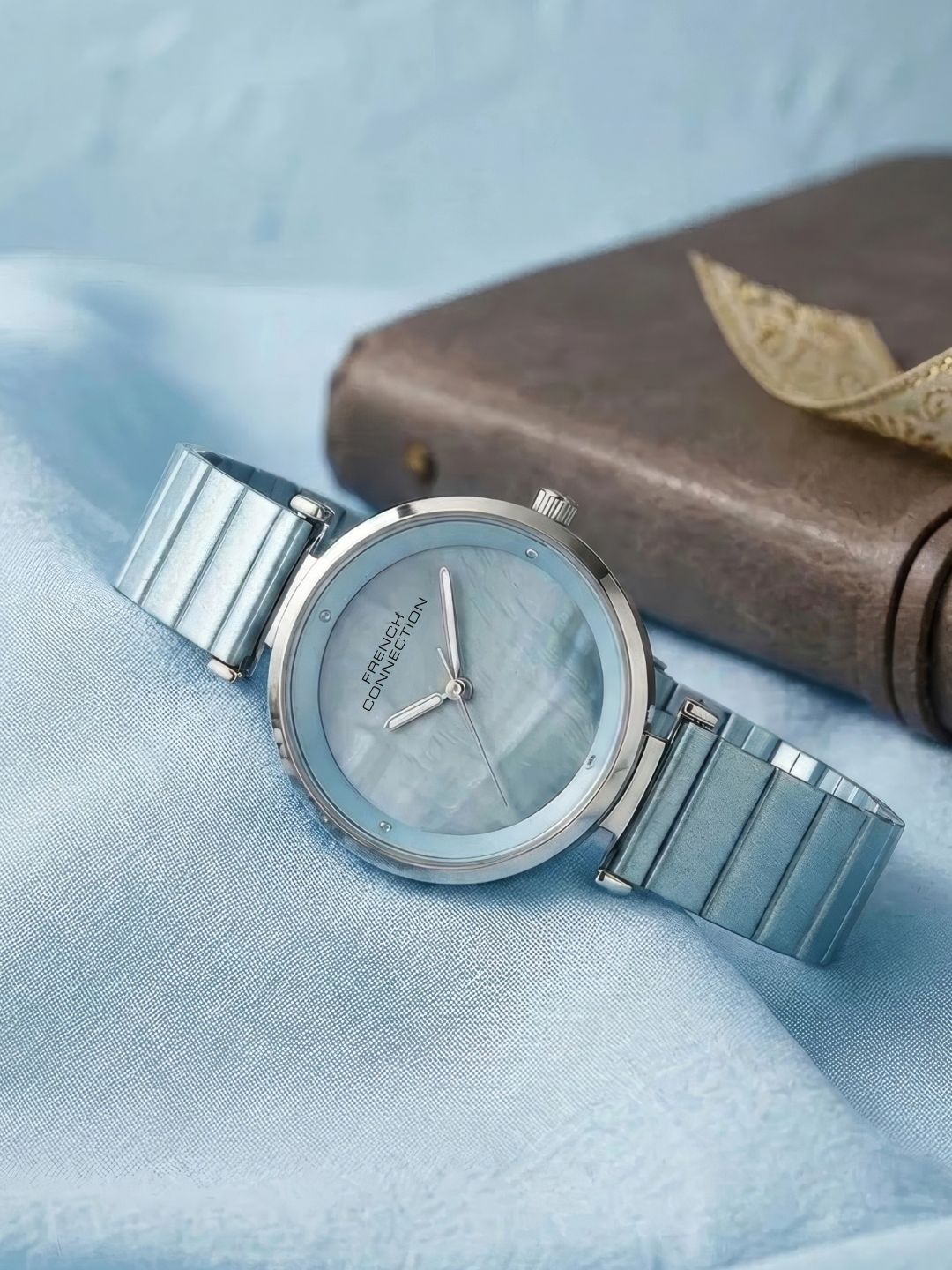 French Connection Halo Forme | Analog | Blue Dial | Stainless Steel Strap | Watch for Women - FCB24UM