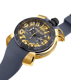 GaGà Milano Chronograph Watch Grey Dial Gold Index - 8014CR01YUSYGY0 watch for Unisex