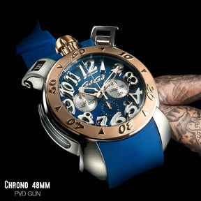 GaGà Milano Chronograph Watch Blue Dial White Index - 8015CR01SRSYBL0 watch for Unisex