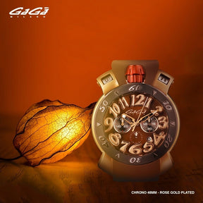 GaGà Milano Chronograph Watch Sunray Dial Rose Gold Index - 8017CR01KRSYBN0 watch for Unisex