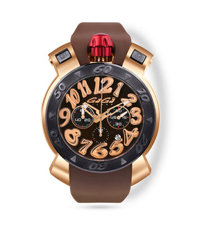 GaGà Milano Chronograph Watch Sunray Dial Rose Gold Index - 8017CR01KRSYBN0 watch for Unisex