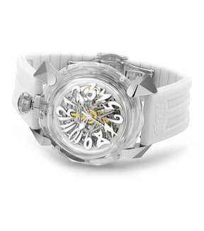 GaGà Milano Automatic Watch White Dial Crystal 46mm Skeleton watch for Unisex Analog Watch - For Men & Women 8060CY01SGSYWH0