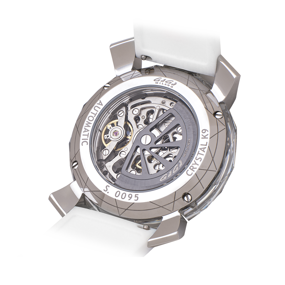 GaGà Milano Automatic Watch White Dial Crystal 46mm Skeleton watch for Unisex Analog Watch - For Men & Women 8060CY01SGSYWH0