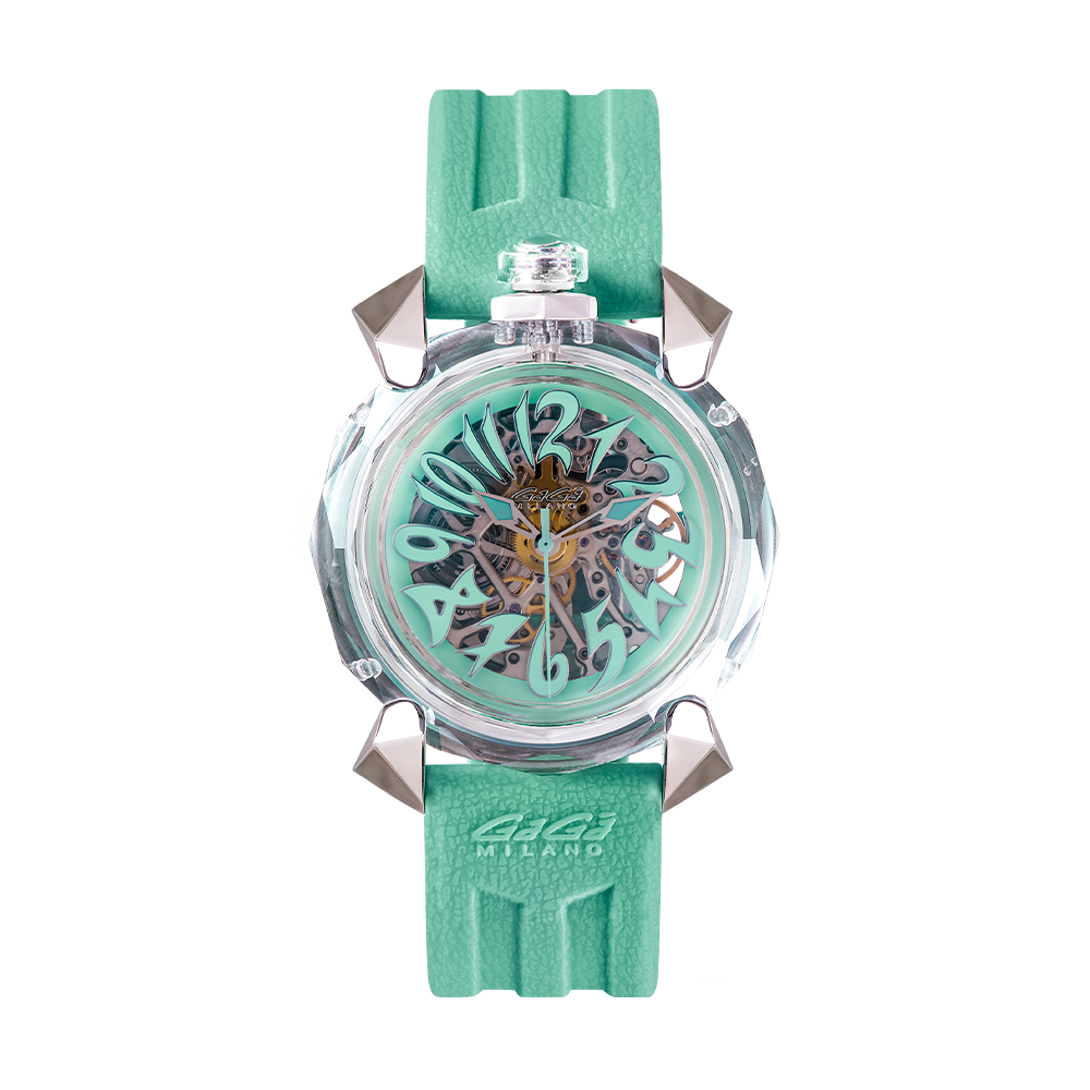 GaGà Milano Automatic Watch Tiffany Blue Dial Crystal 46mm Skeleton -8060CY02SGSYTF0 watch for Unisex