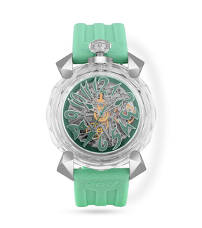 GaGà Milano Automatic Watch Tiffany Blue Dial Crystal 46mm Skeleton -8060CY02SGSYTF0 watch for Unisex