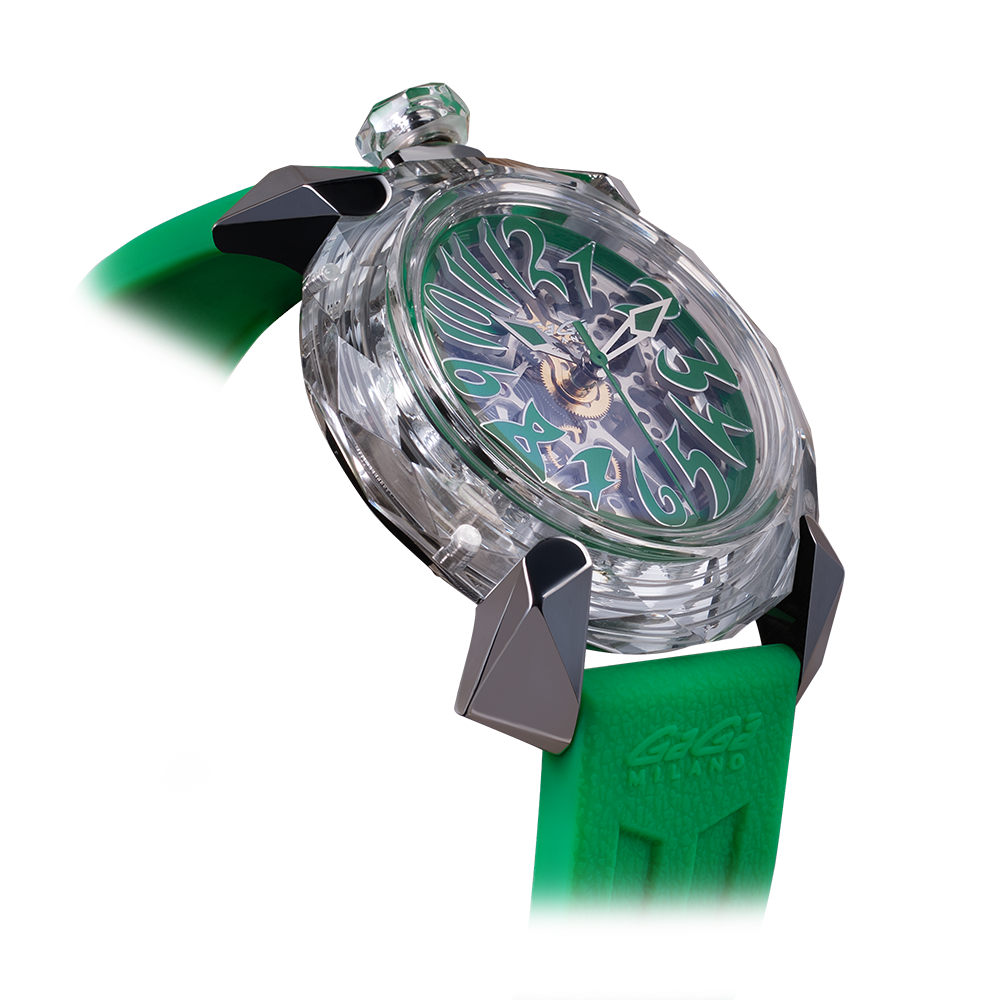GaGà Milano Automatic Watch Green Dial Crystal 45mm Skeleton -8060CY04SGSYGR0 watch for Unisex