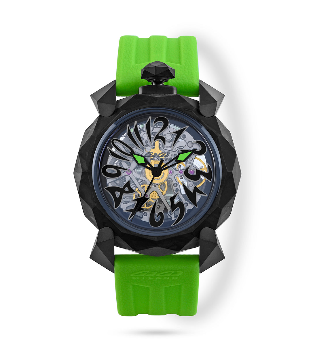 GaGà Milano Automatic Watch Black Dial Forged Carbon Case 46mm - 8560CY01C0SYAG0 watch for Unisex