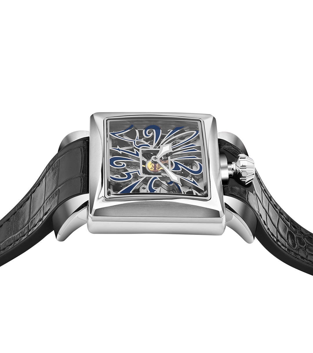 GaGà Milano 44mm Napoleone Skeleton Rectangular Dial Manual Winding Mechanical Distinctive Design watch for men - 9000NS02S0YLBK0