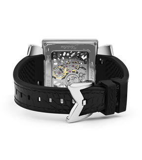 GaGà Milano Napoleone Skeleton Rectangular Dial Distinctive Design Watch for men - 9001NS01SRYLBK0